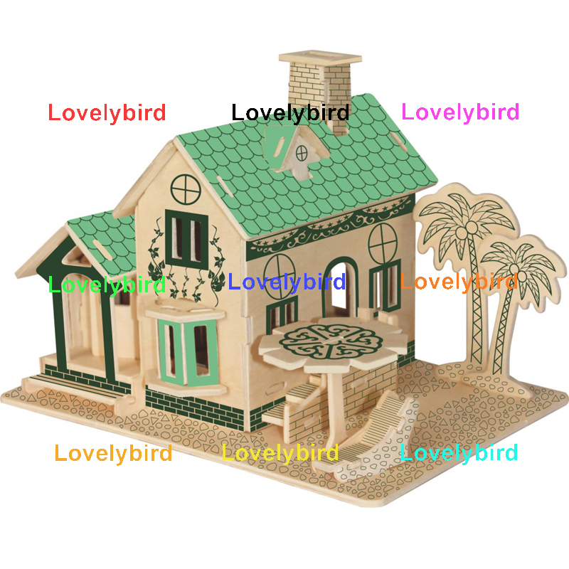 Lovelybird Toys Custom 3D Деревянная головоломка Вилла с видом на море