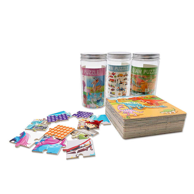 Новые поступления детские деревянные забавные игрушки 4 в 1 тубе упаковка раннее образование головоломка